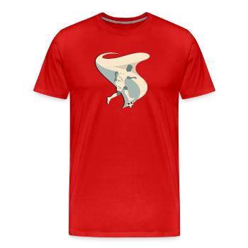 ⚽🔥 Football Passion – T-shirt Joueur & Dribble - T-shirt bio Premium Homme - rouge - Devant - Damien (186cm)
