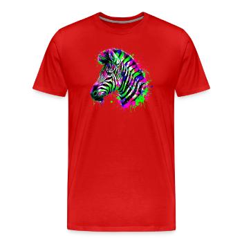 Zebra - Men's Premium Organic T-Shirt - red - Front - Damien (186cm)