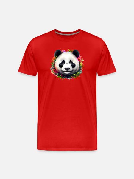 Panda - Men's Premium Organic T-Shirt - red