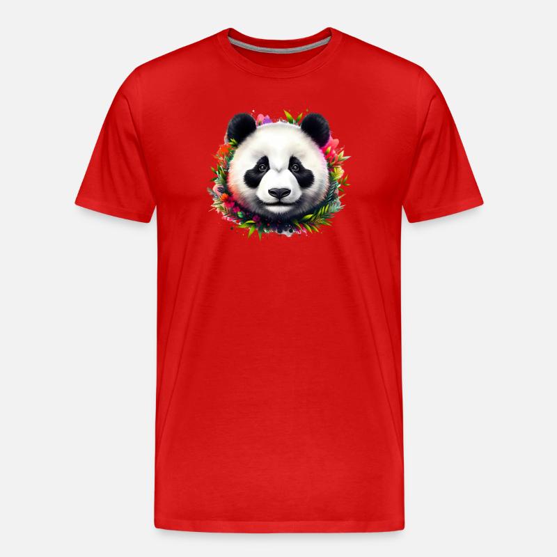 Panda - Männer Premium Bio T-Shirt - Rot