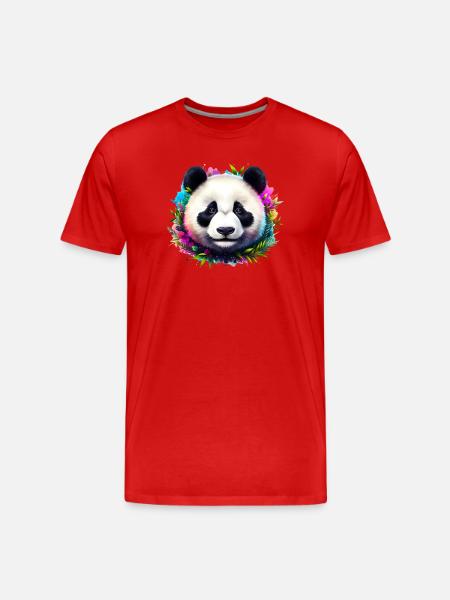 Panda - Männer Premium Bio T-Shirt - Rot