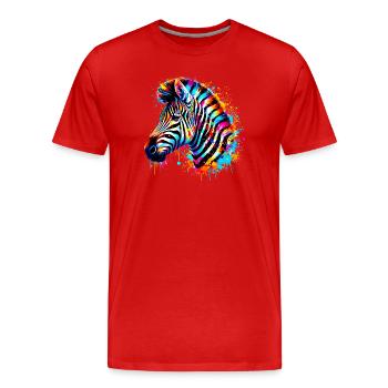 Zebra - Männer Premium Bio T-Shirt - Rot - Vorne - Damien (186cm)