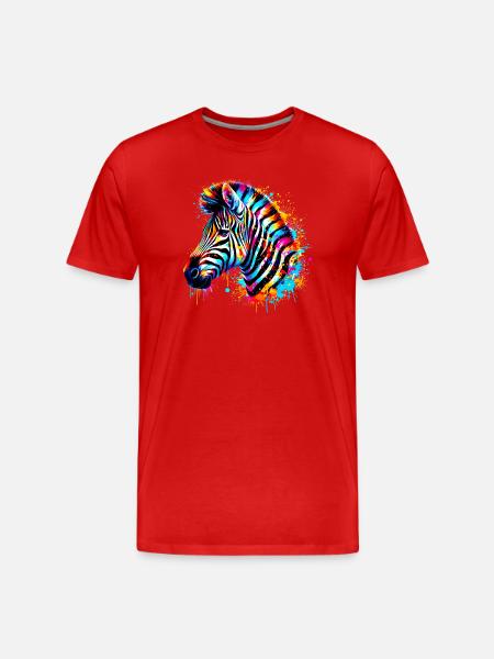 Zebra - Men's Premium Organic T-Shirt - red