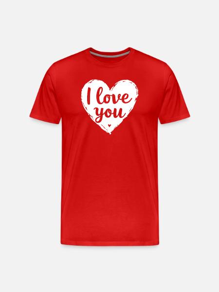 I Love You, White - Men's Premium Organic T-Shirt - red