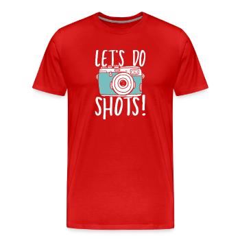 Let s do shots - Männer Premium Bio T-Shirt - Rot - Vorne - Damien (186cm)