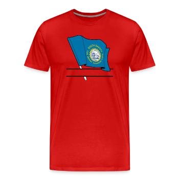 South Dakota Flag Text Banner - Men's Premium Organic T-Shirt - red - Front - Damien (186cm)