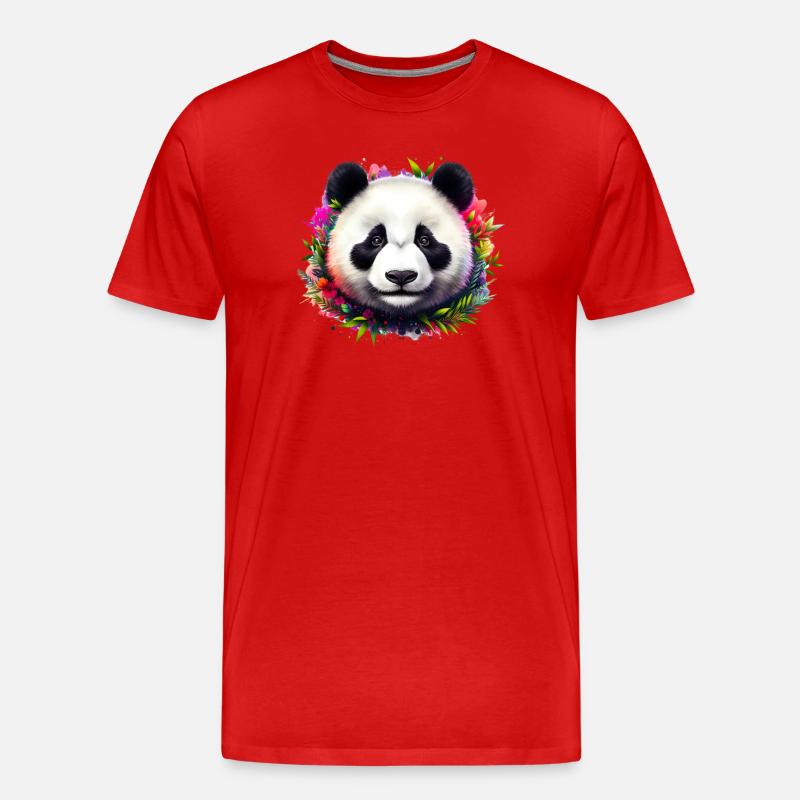 Panda - Männer Premium Bio T-Shirt - Rot