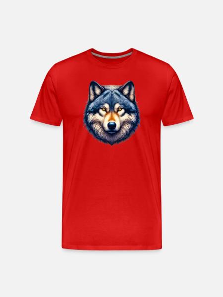 Wolf - Men's Premium Organic T-Shirt - red
