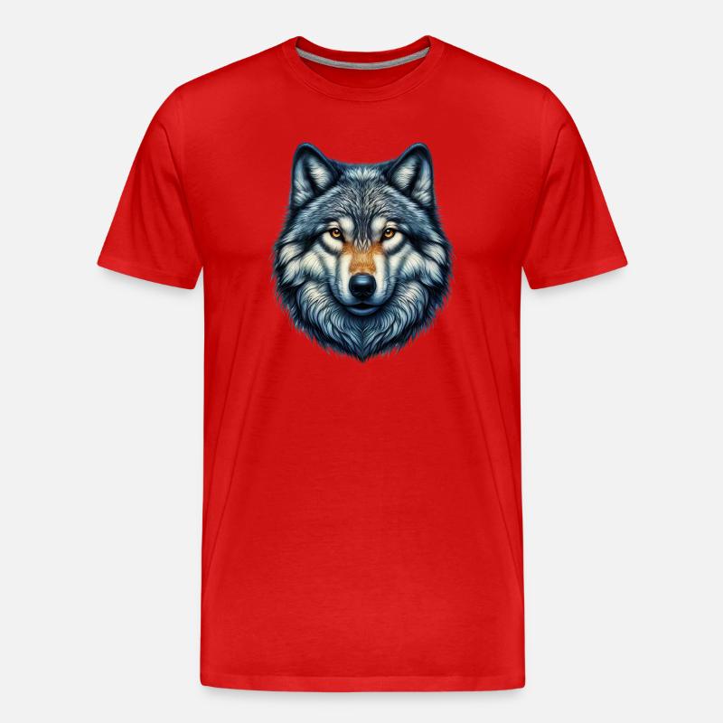 Wolf - Männer Premium Bio T-Shirt - Rot