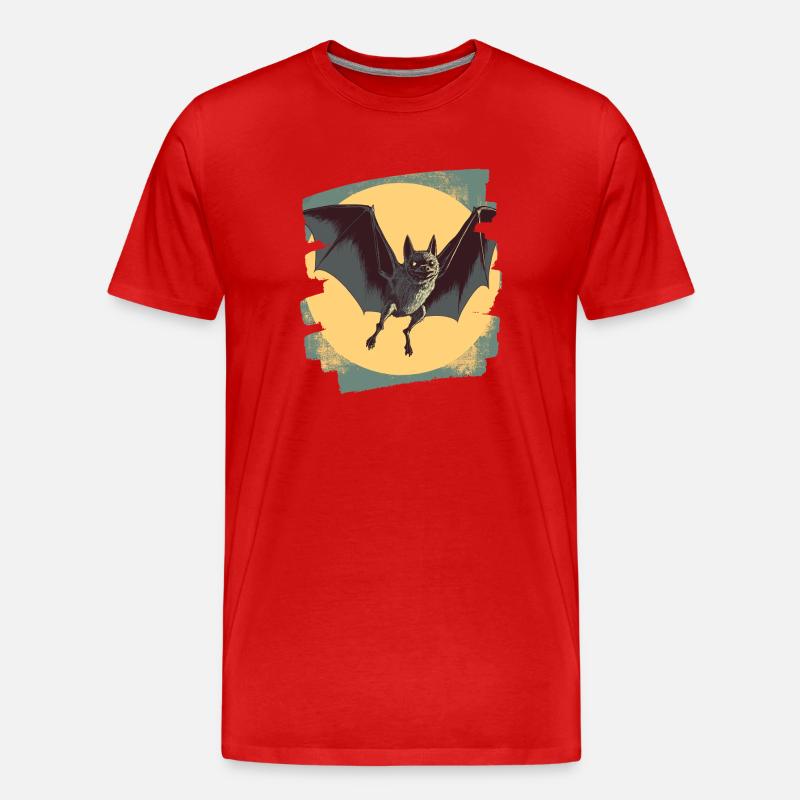 Fledermaus Retro - Männer Premium Bio T-Shirt - Rot
