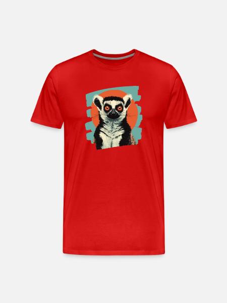 Lemur - Männer Premium Bio T-Shirt - Rot