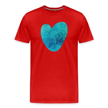 Yoga Coeur Mandala Motif Méditation Amour Fan om - T-shirt bio Premium Homme - rouge - Devant - Damien (186cm)