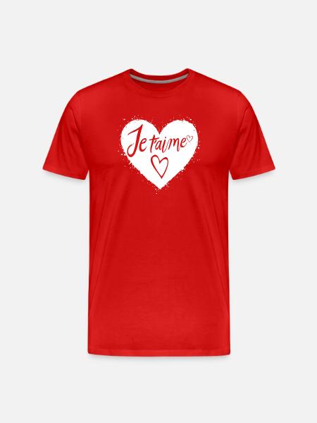 Je t'aime - T-shirt bio Premium Homme - rouge