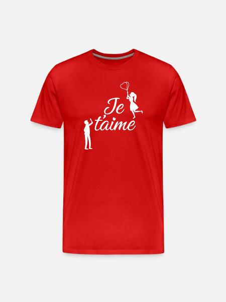 Ich liebe dich - Männer Premium Bio T-Shirt - Rot