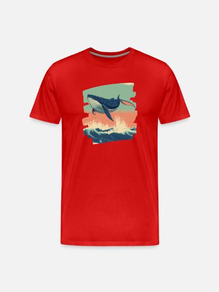 Wal - Männer Premium Bio T-Shirt - Rot