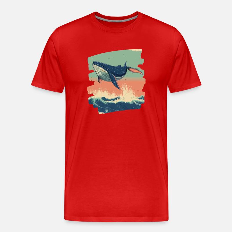 Wal - Männer Premium Bio T-Shirt - Rot
