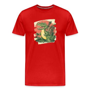 Krokodil Retro - Männer Premium Bio T-Shirt - Rot - Vorne - Damien (186cm)