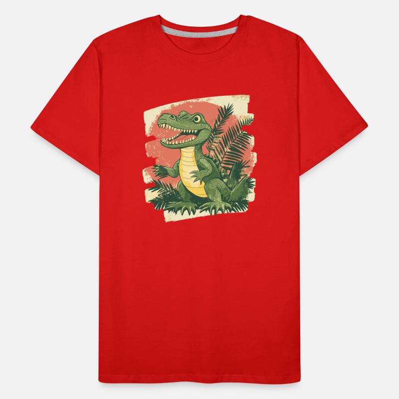 Krokodil Retro Männer Premium Bio T-Shirt