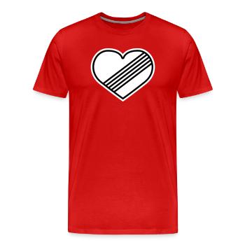 Vollgas Herz gegen Tempolimit - Männer Premium Bio T-Shirt - Rot - Vorne - Damien (186cm)