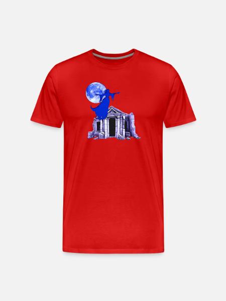 Geister silhouette über Gruft Ruine - Männer Premium Bio T-Shirt - Rot