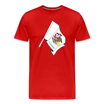 Flagge von Illinois - Männer Premium Bio T-Shirt - Rot - Vorne - Damien (186cm)