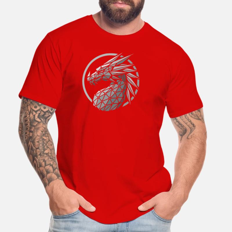 Blaue Polygone Drachenkopf Männer Premium Bio T-Shirt