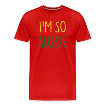 I'M SO AUSSIE Australisch Australien - Männer Premium Bio T-Shirt - Rot - Vorne - Damien (186cm)