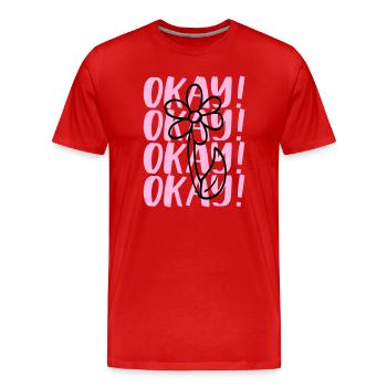 Statement Design - Männer Premium Bio T-Shirt - Rot - Vorne - Damien (186cm)