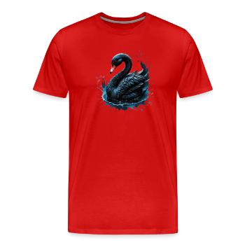 Elegance in motion, the black swan, - Men's Premium Organic T-Shirt - red - Front - Damien (186cm)