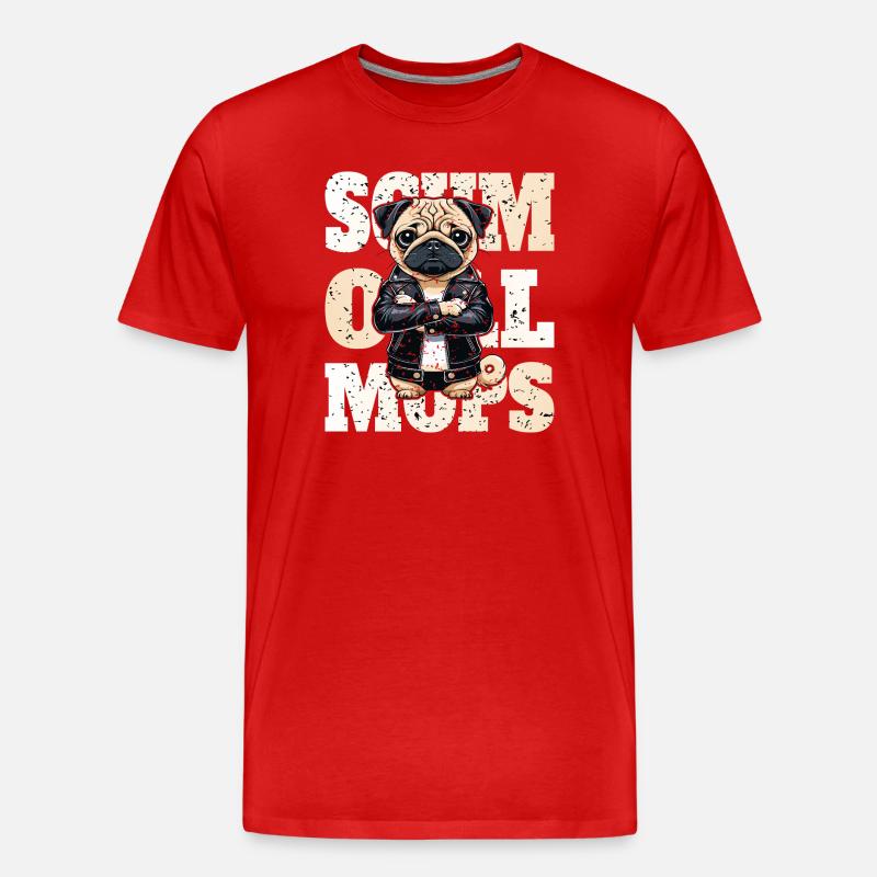 Schmollmops - Männer Premium Bio T-Shirt - Rot