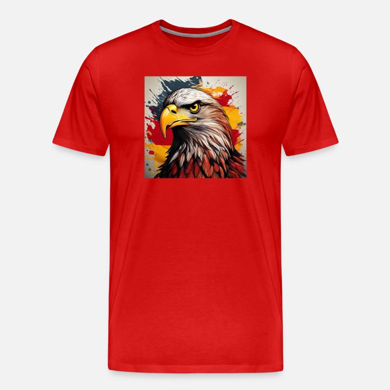 Eagle Head Art Spray Explosion - Men's Premium Organic T-Shirt - red