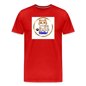 Hello - Men's Premium Organic T-Shirt - red - Front - Damien (186cm)