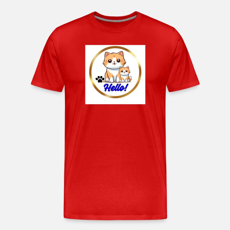 Hello - Men's Premium Organic T-Shirt - red