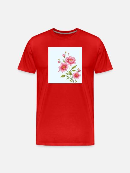 Fleur - T-shirt bio Premium Homme - rouge