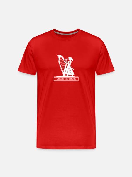 Ich liebe meine Harfe - Männer Premium Bio T-Shirt - Rot