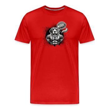 Mastiff tatoué avec des chaînes WOUF - T-shirt bio Premium Homme - rouge - Devant - Damien (186cm)