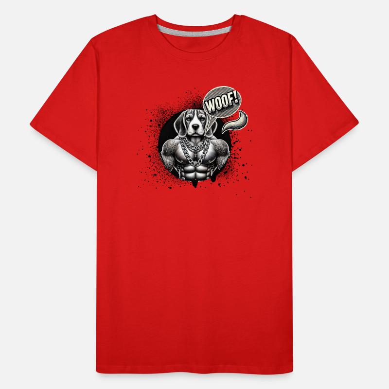 Mastiff tatoué avec des chaînes WOUF T-shirt bio Premium Homme