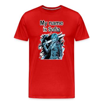 Mein Name ist Sofia 2026 - Männer Premium Bio T-Shirt - Rot - Vorne - Damien (186cm)