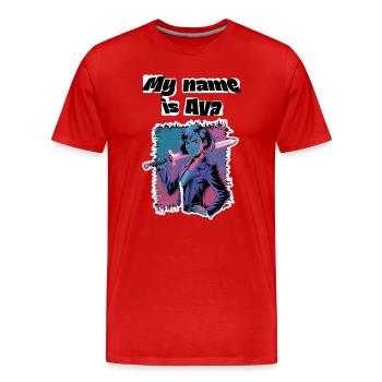 Mein Name ist Ava 2026 - Männer Premium Bio T-Shirt - Rot - Vorne - Damien (186cm)