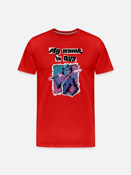 My name is Ava 2026 - Men's Premium Organic T-Shirt - red