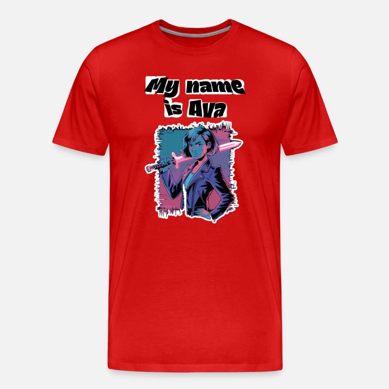 My name is Ava 2026 - T-shirt bio Premium Homme - rouge