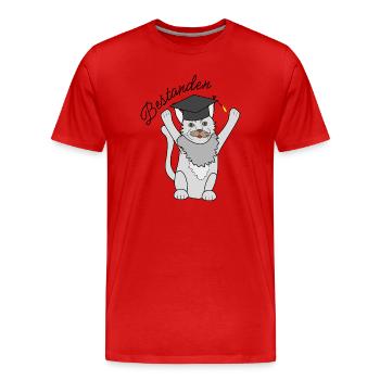 Bestandene Prüfung - Männer Premium Bio T-Shirt - Rot - Vorne - Damien (186cm)
