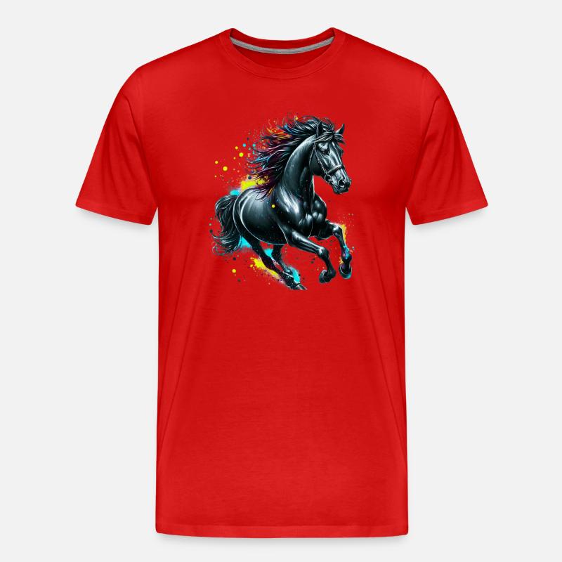 Pferd - Männer Premium Bio T-Shirt - Rot