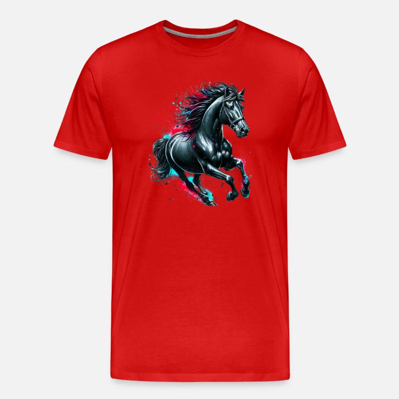 Pferd - Männer Premium Bio T-Shirt - Rot