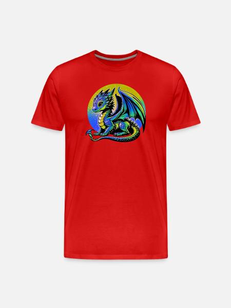 Drache - Männer Premium Bio T-Shirt - Rot