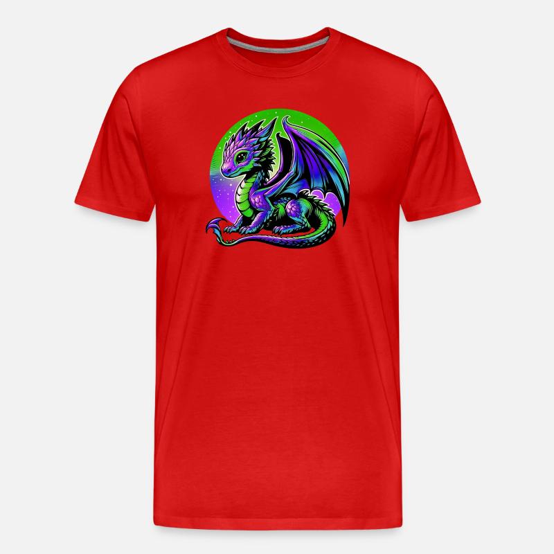Drache - Männer Premium Bio T-Shirt - Rot