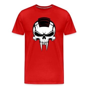 Crâne de vampire - T-shirt bio Premium Homme - rouge - Devant - Damien (186cm)