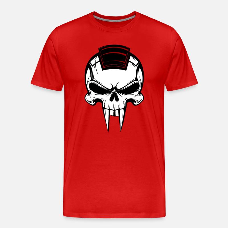 Vampirschädel - Männer Premium Bio T-Shirt - Rot