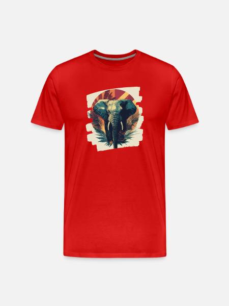 Éléphant - T-shirt bio Premium Homme - rouge
