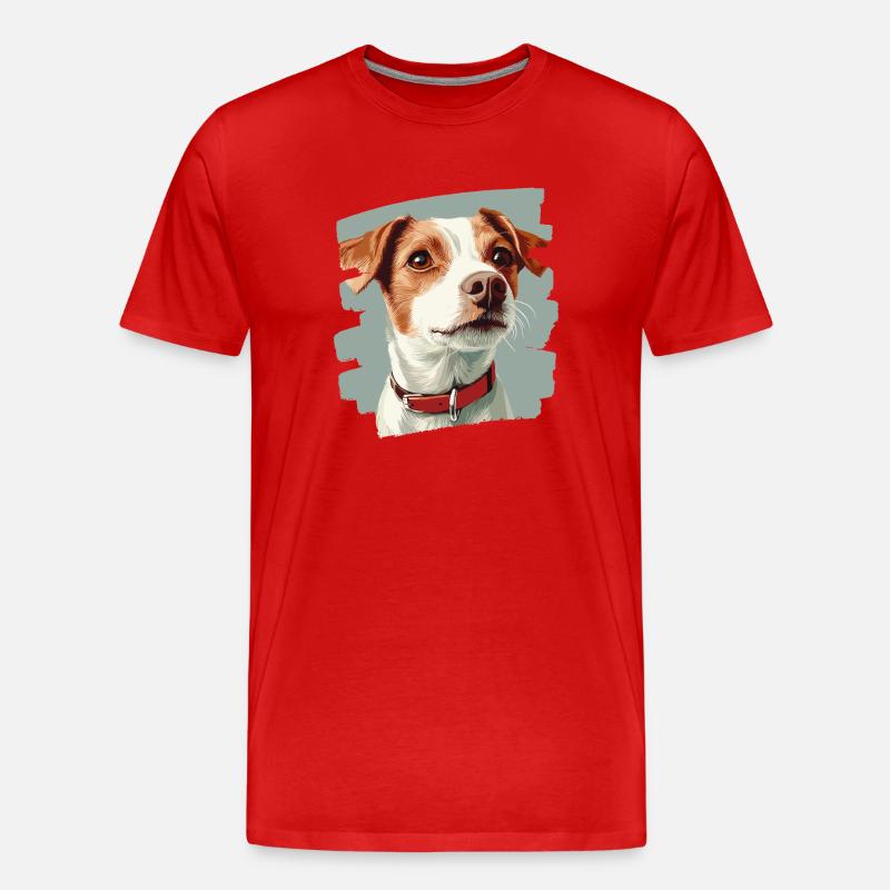Jacky Russell - Männer Premium Bio T-Shirt - Rot